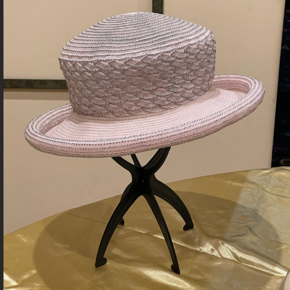 H28 - Vintage Pink and Silver Hat